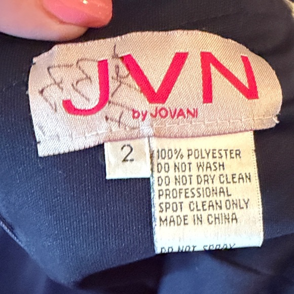 Jovani navy Evening Gown , jersey with Beaded Halter Neck 2 - Picture 11 of 13